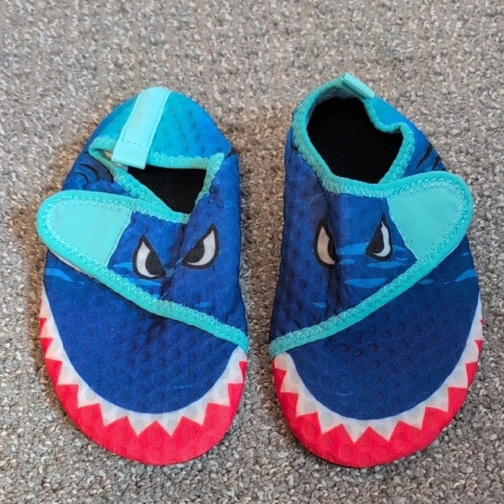 Kids Blue Shark Slip-On Water Shoes
